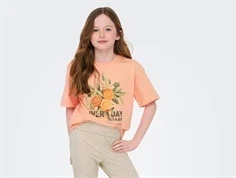 Kids ONLY t-shirt salmon med friskt print